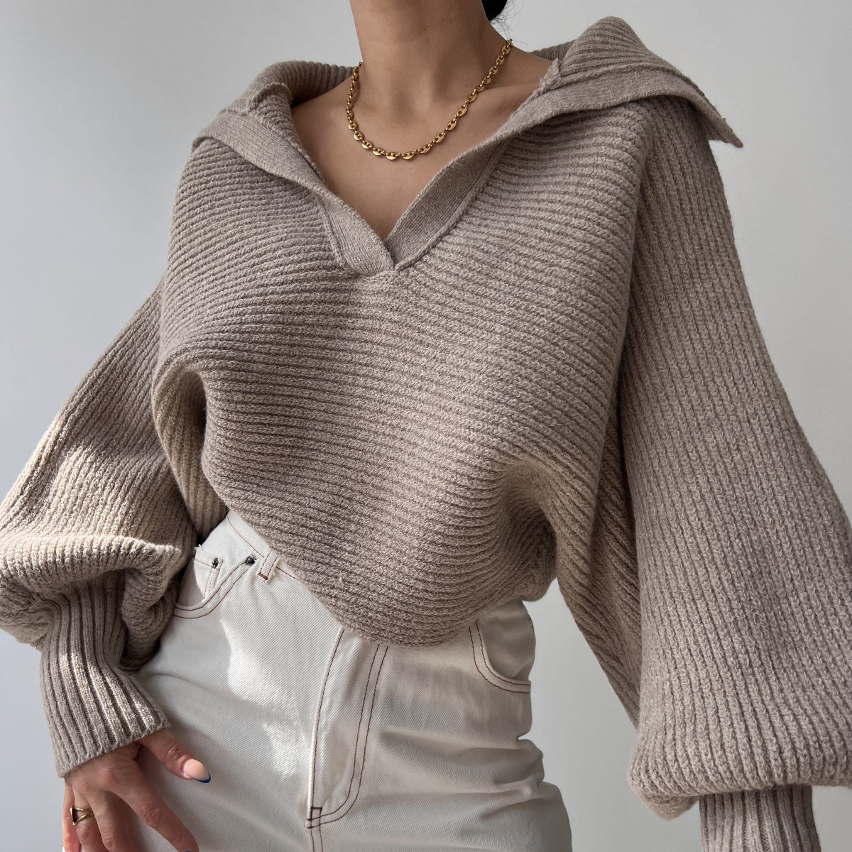 Elarova |  Übergroßer Strickpullover für Damen