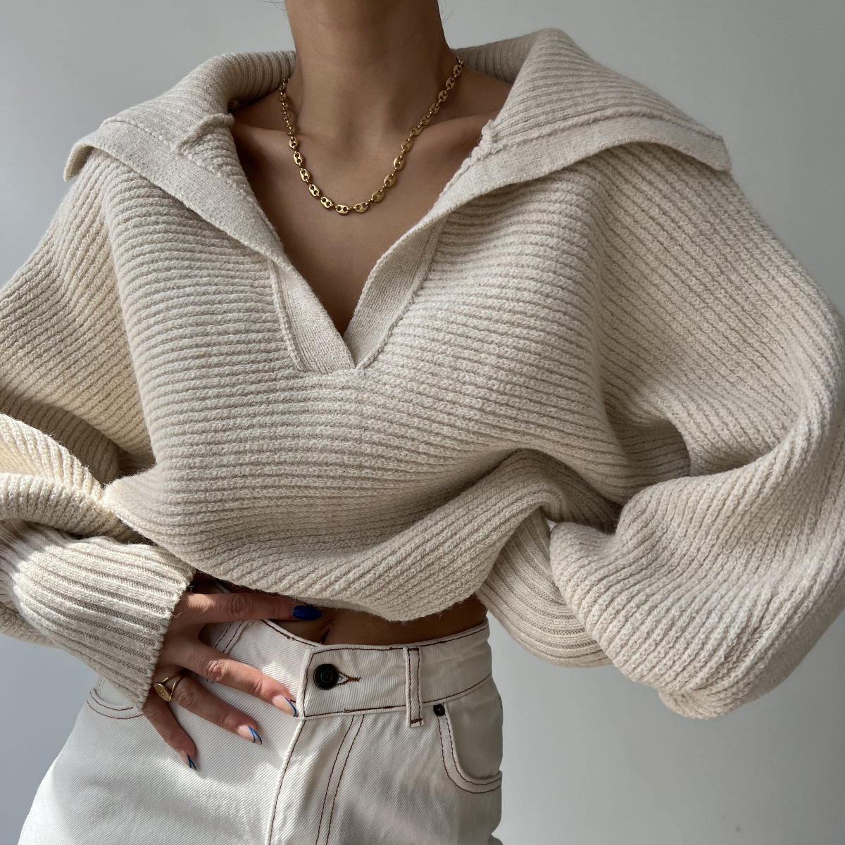 Elarova |  Übergroßer Strickpullover für Damen