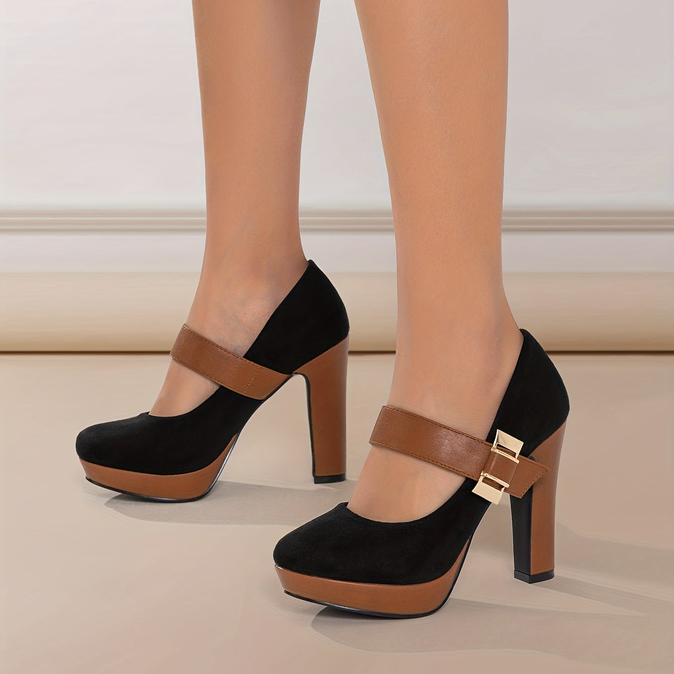 VelouraStep™ – Elegante Damen Pumps mit Retro-Design & Blockabsatz