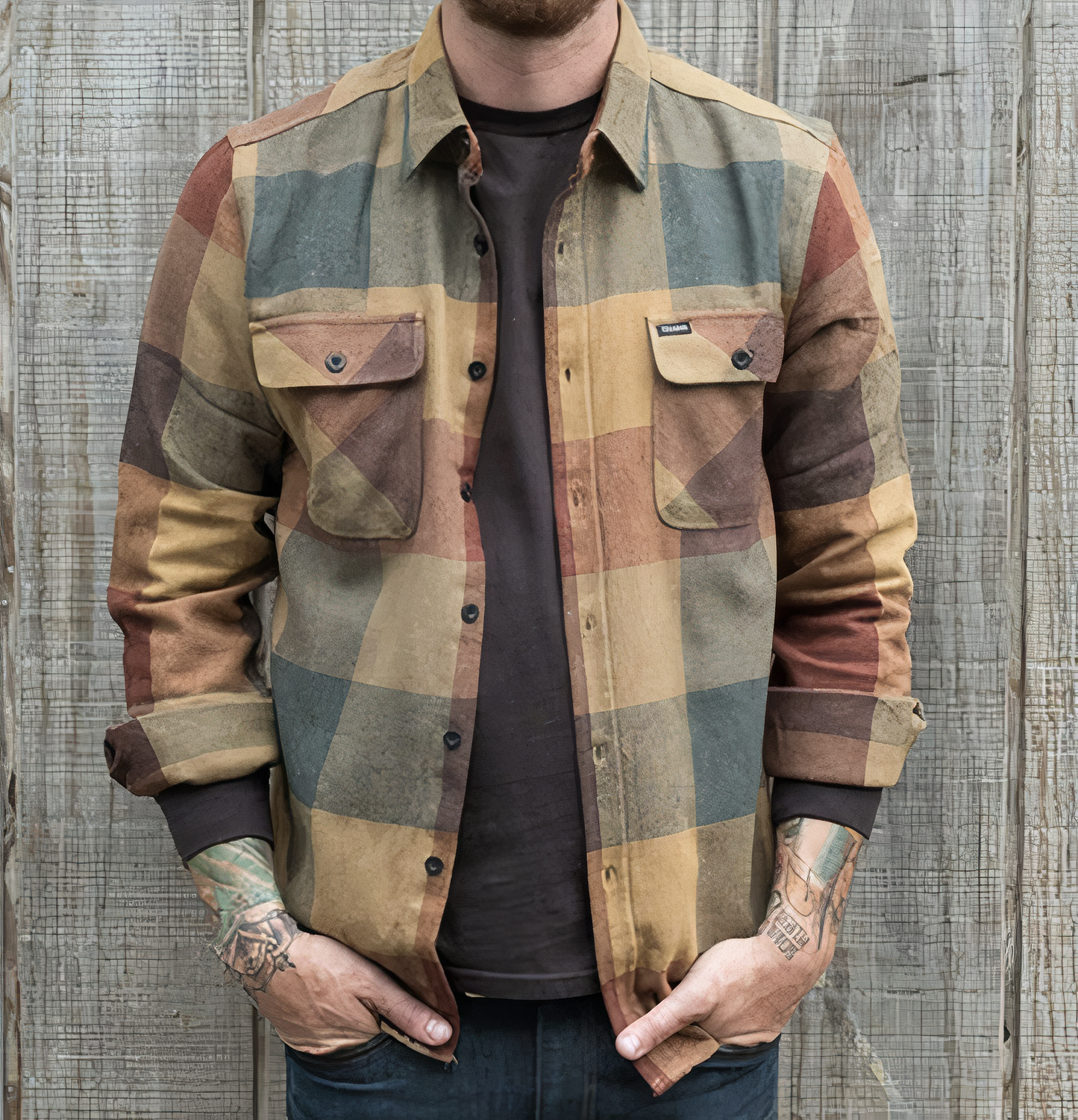 Vintage-Style Langarm-Kariertes Hemd – Archie
