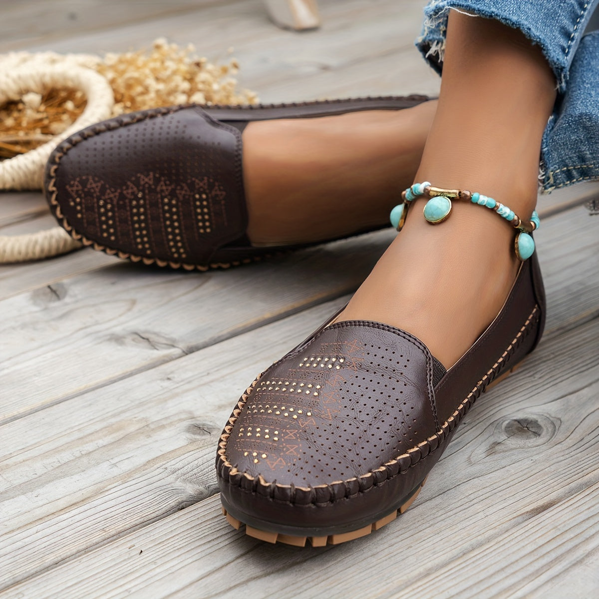 Vintellea™ – Elegante Damen Loafer mit Retro Perforation