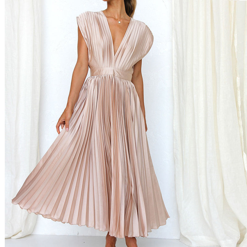 W&W™ – Damen Kleid V-Ausschnitt Elegante Silhouette Bequem & Vielseitig-6