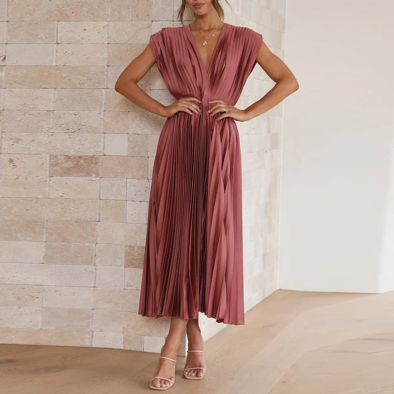 Variant image for W&W™ – Damen Kleid V-Ausschnitt Elegante Silhouette Bequem & Vielseitig-9