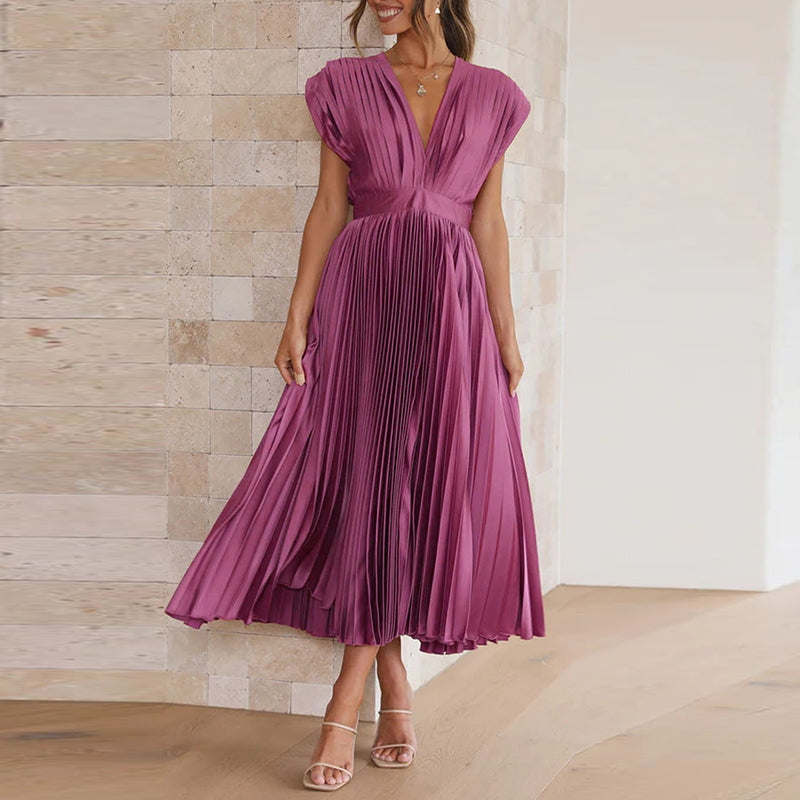 Variant image for W&W™ – Damen Kleid V-Ausschnitt Elegante Silhouette Bequem & Vielseitig-17