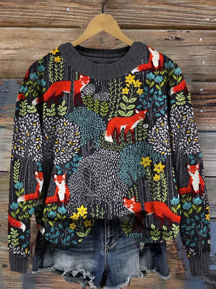 Wald-Pullover mit Fuchs-Motiv: Amelie