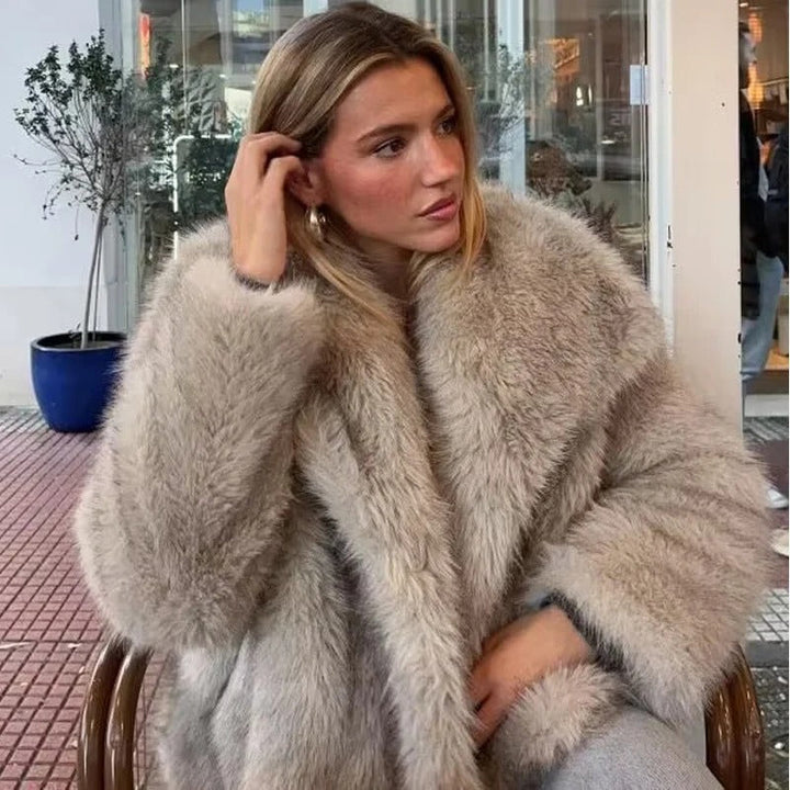 Elarova |  Warmer Kunstpelzmantel Für Damen