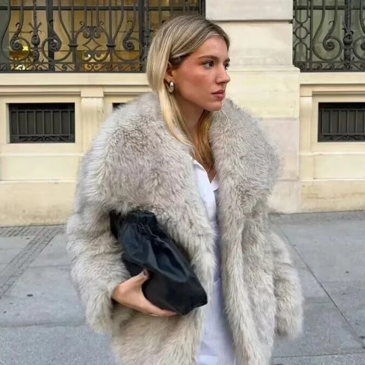 Elarova |  Warmer Kunstpelzmantel Für Damen