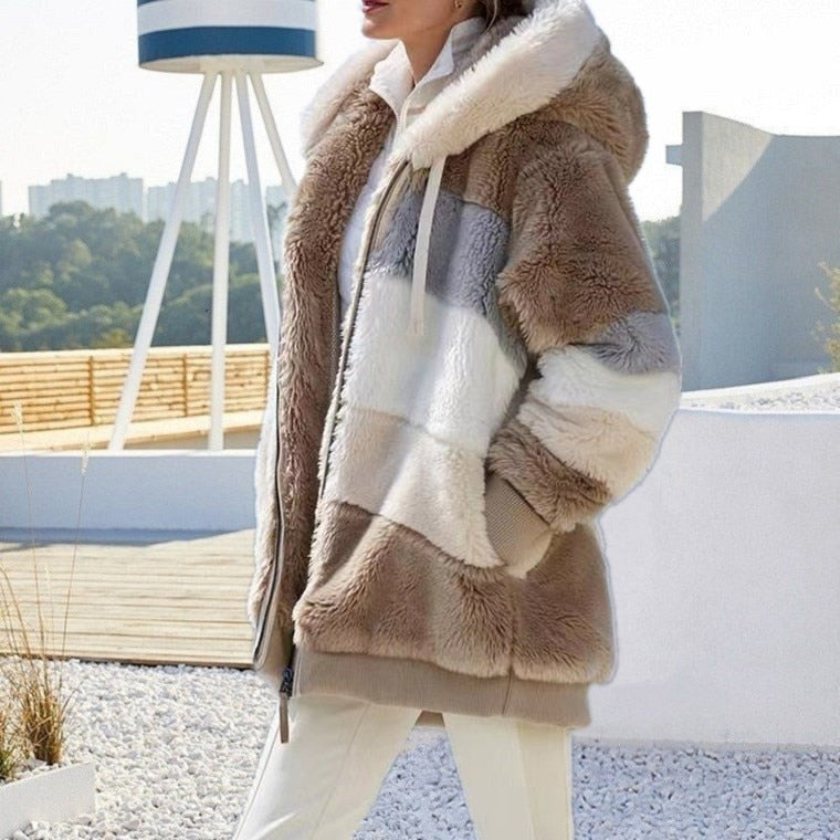Elarova |  Weiche Jacke mit Kapuze für Damen