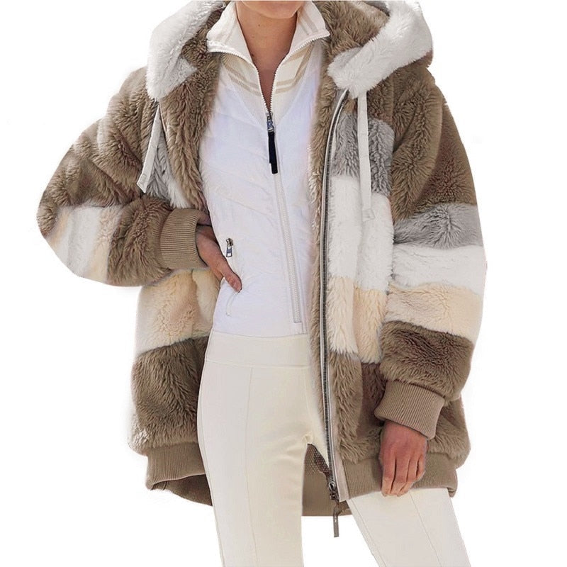 Elarova |  Weiche Jacke mit Kapuze für Damen