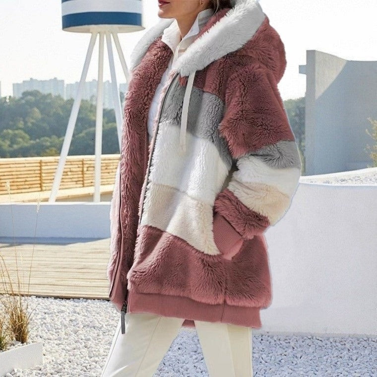 Elarova |  Weiche Jacke mit Kapuze für Damen