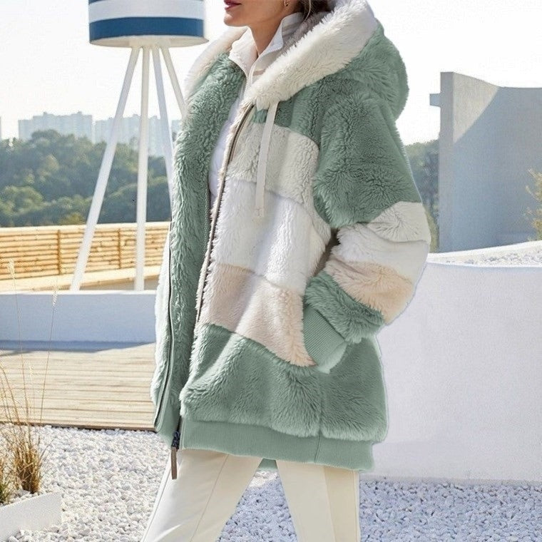 Elarova |  Weiche Jacke mit Kapuze für Damen