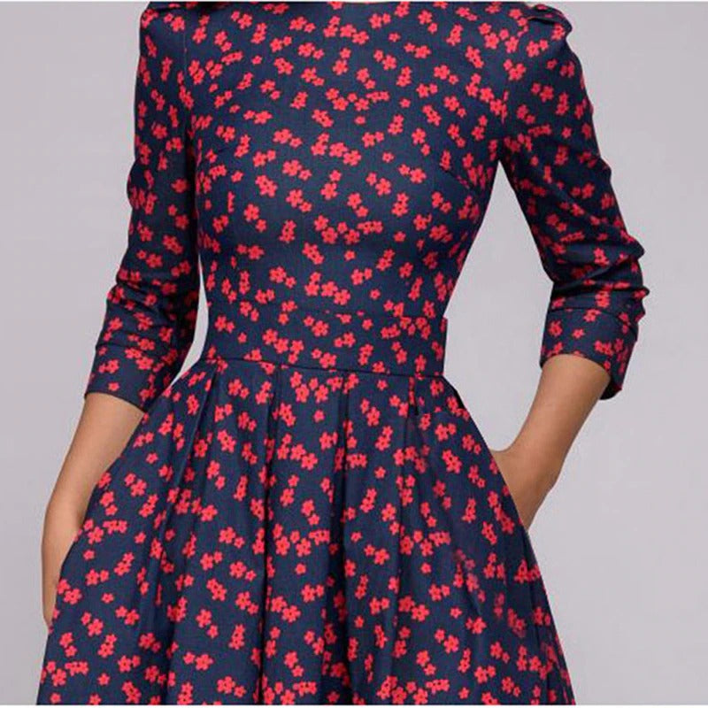 WOLF™ – Damen Sommerkleid mit Blumenmuster und Bequemen Drei Viertel Ärmeln-2