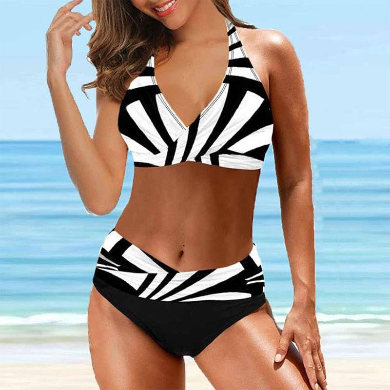 Caridi™ – Damen Bikini Hochtailliert mit Push-up Effekt und Figurbetonung 2