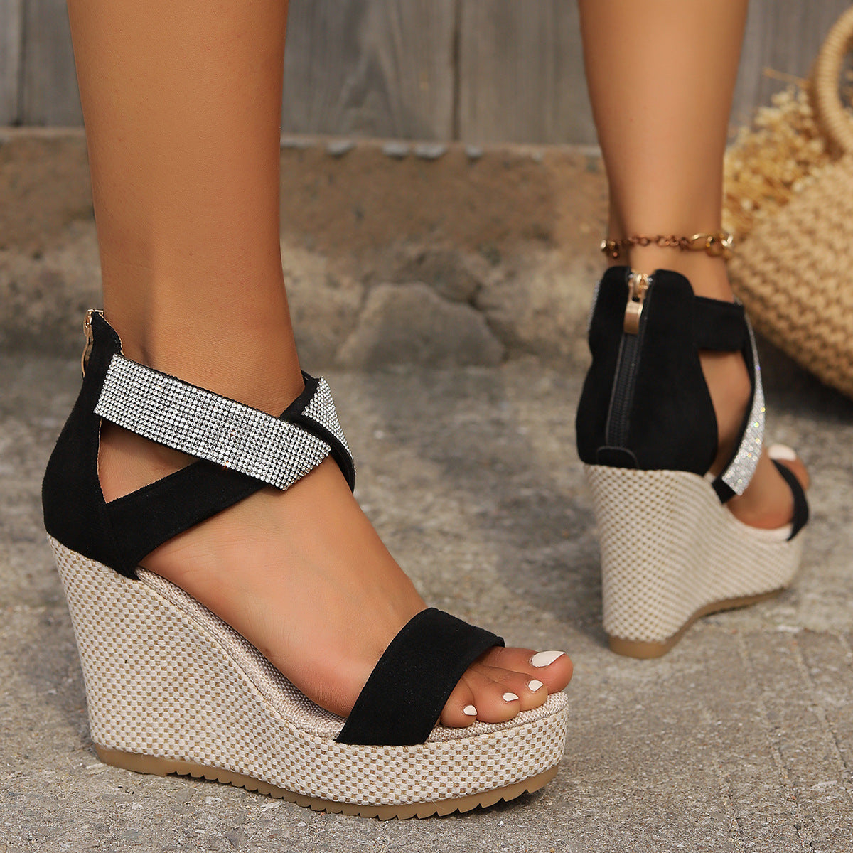 GlamStep™ – Damen Sandalen mit Strassdesign und Bequemer Gummisohle 3