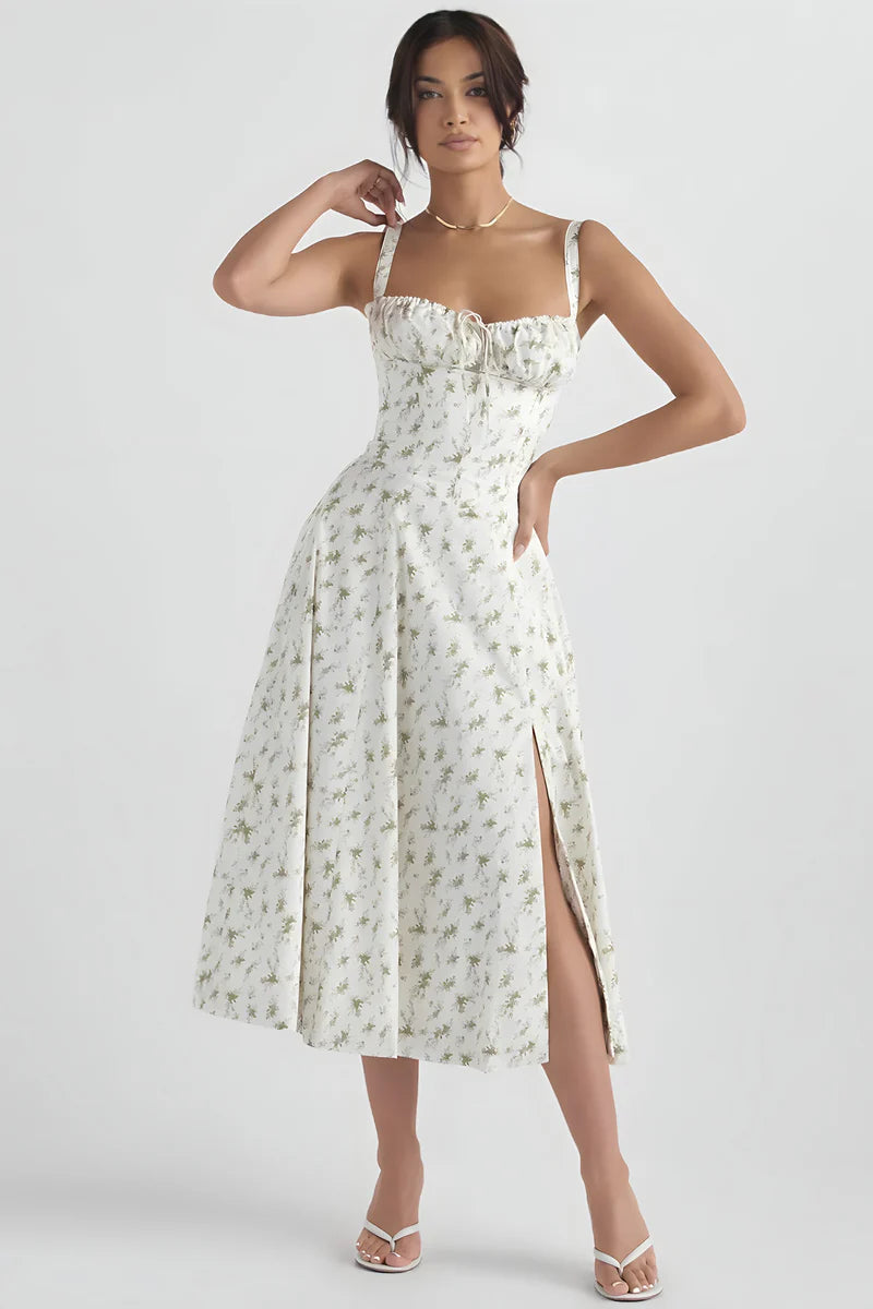Fleugant™ – Damen Kleid Mit Eleganten Blumendruck & Verstellbaren Trägern-3