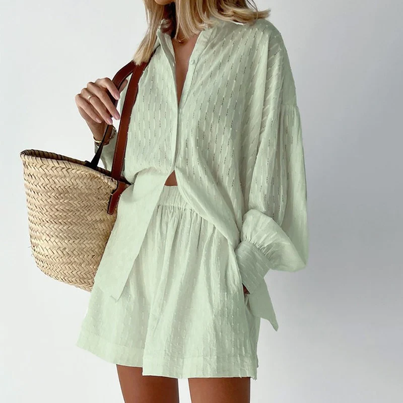 Sommeroutfit 2-teilig Bluse Shorts Damen