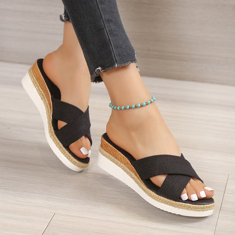 HanfStyle™ – Damen Plateau Sandalen für Komfort und Stil in Römischem Design 3
