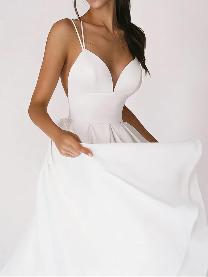 Charline™ – Damen Abendkleid Lang mit V-Ausschnitt Eleganz & Komfort-3