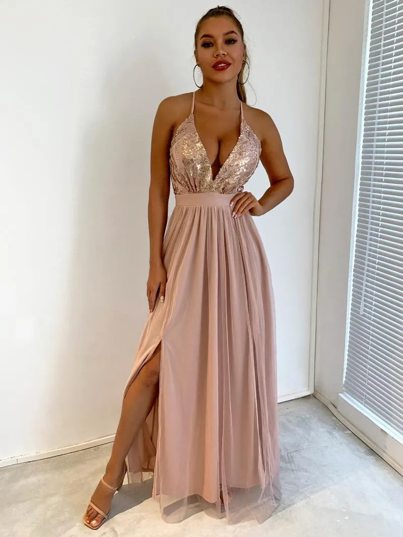 Margaux™ – Damen Abendkleid mit Verführerischem V-Ausschnitt und Luxuriösem Mesh-4