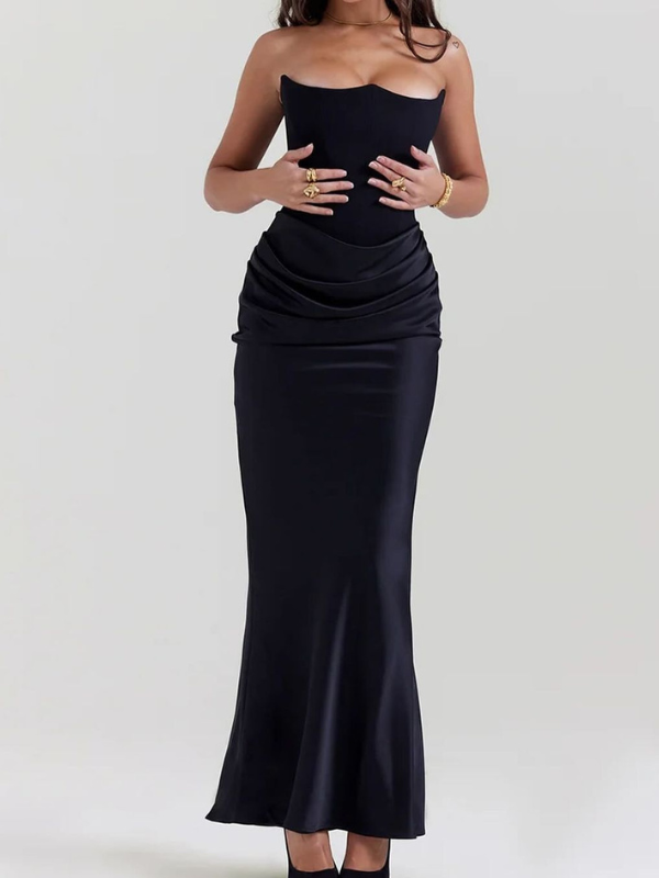 EleganceChic™ – Damen Langes Abendkleid Mit Glamourösem Glanz Eleganz-5