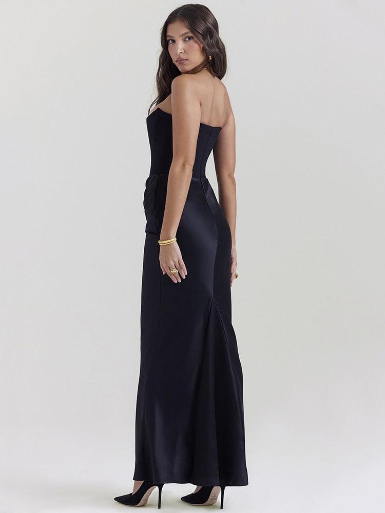 EleganceChic™ – Damen Langes Abendkleid Mit Glamourösem Glanz Eleganz-3