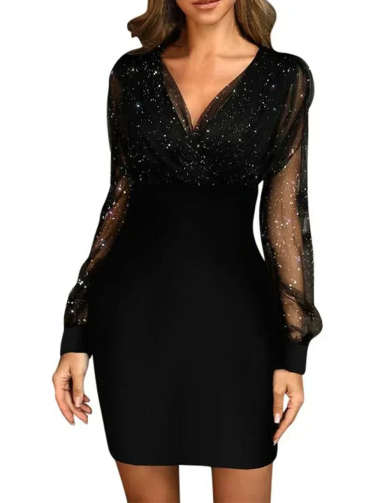 Elegancefemme™ – Damen Abendkleid mit V-Ausschnitt & Eleganter Silhouette-5