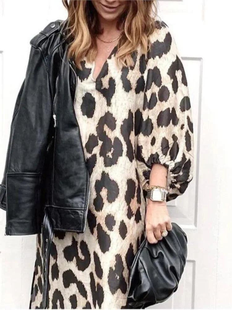 Leopardchic™ – Damen Sommerkleid mit Eleganten Leopardenmuster & Lockeren Schnitt-5