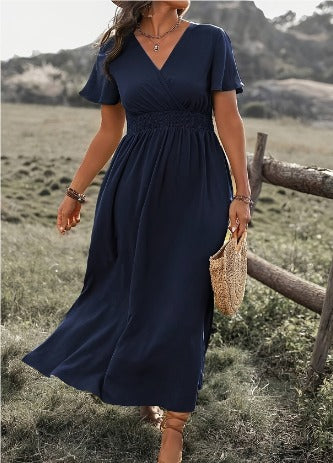 Variant image for BohoChic™ – Damen Sommerkleid Maxi mit Elastischer Taille und V-Ausschnitt-6
