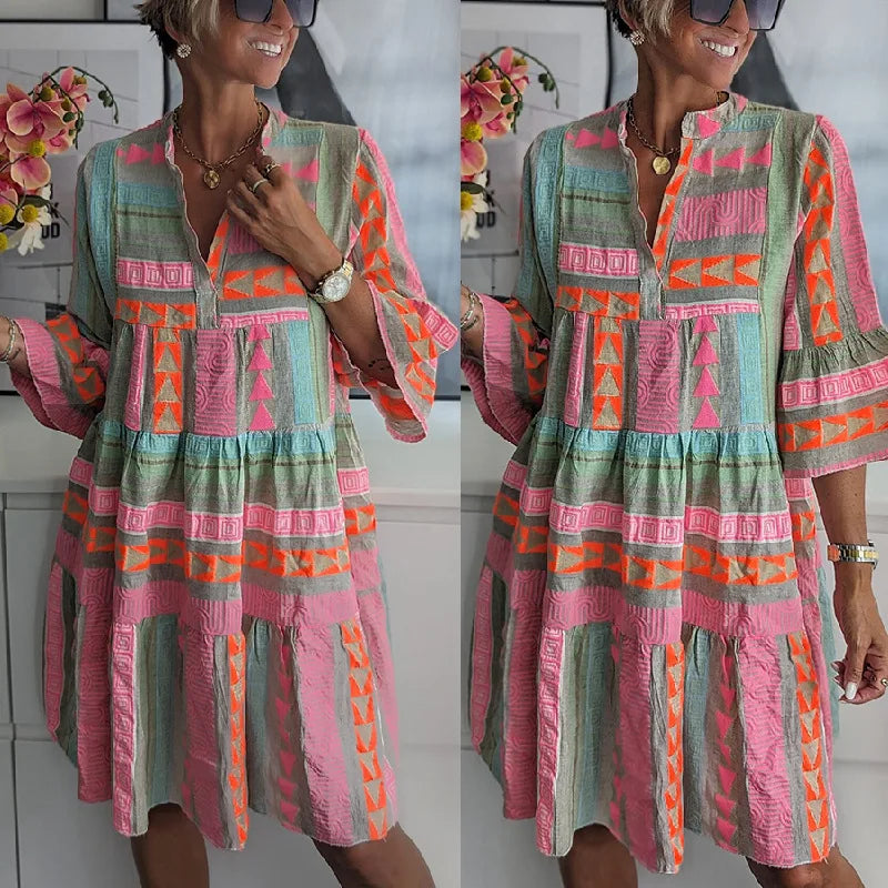 Printalea™ – Damen Kleid Hochzeitsgast Fließender Schnitt & Bequemer Stoff-6