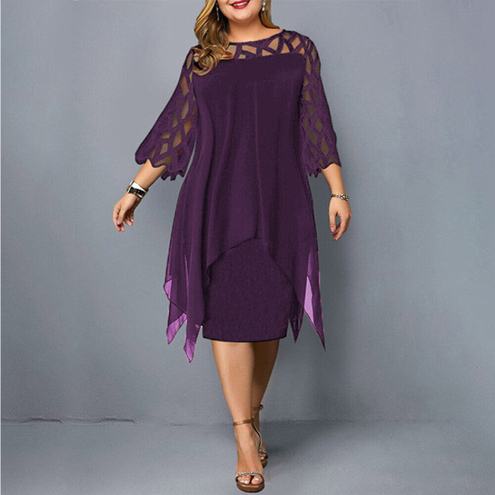 Elegave™ – Damen Midi-Kleid mit Eleganter Spitze und O-Ausschnitt-2