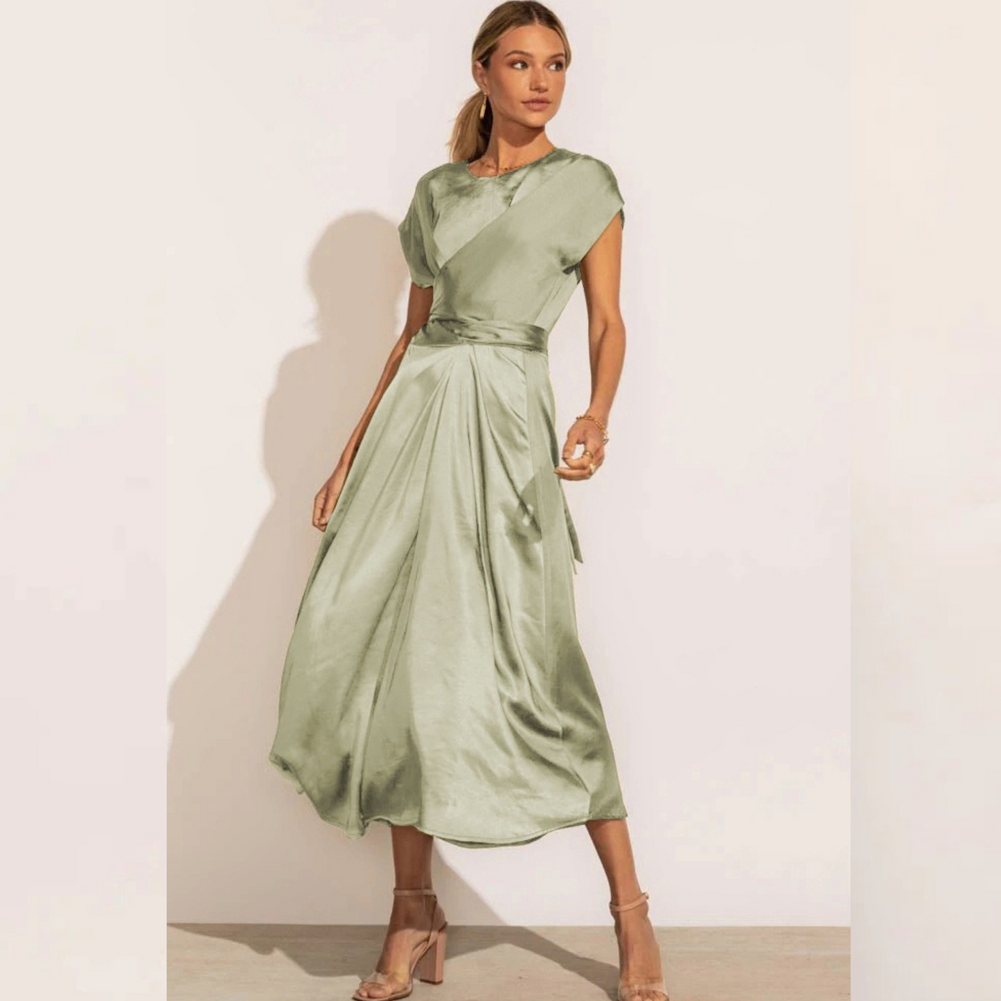 Variant image for Claire™ – Damen Midi Seidenkleid Elegant & Bequem für Hochzeitsgast-9