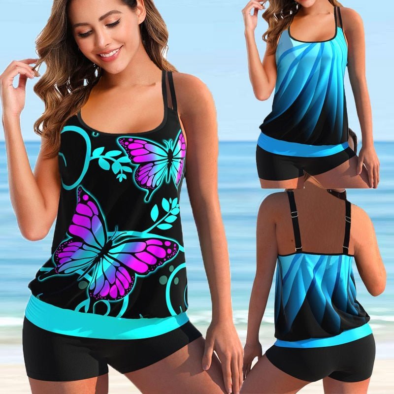 Große Größen Tankini Badeanzug Damen Schwimmen