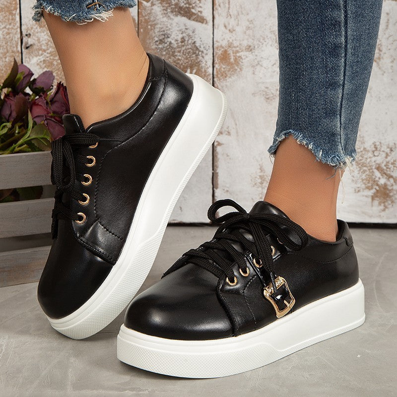 ChicStep™ – Damen Schnürschuhe Elegant Schwarz mit Komfort und Stil 1