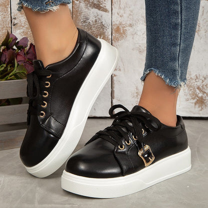 ChicStep™ – Damen Schnürschuhe Elegant Schwarz mit Komfort und Stil 1