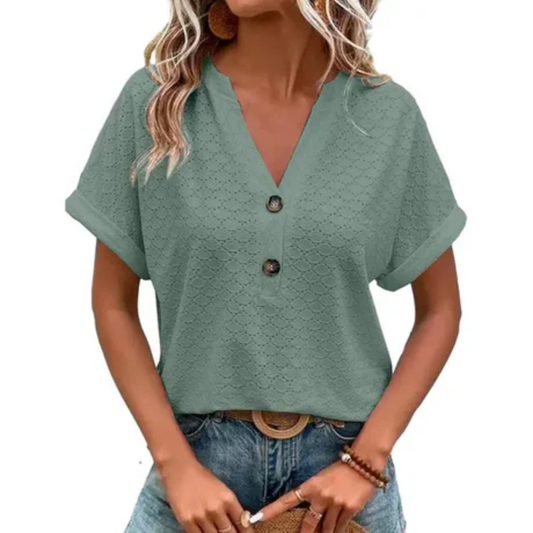 Sloane™ – Damen Bluse Mit V-Ausschnitt Atmungsaktiver Komfort & Stil 1