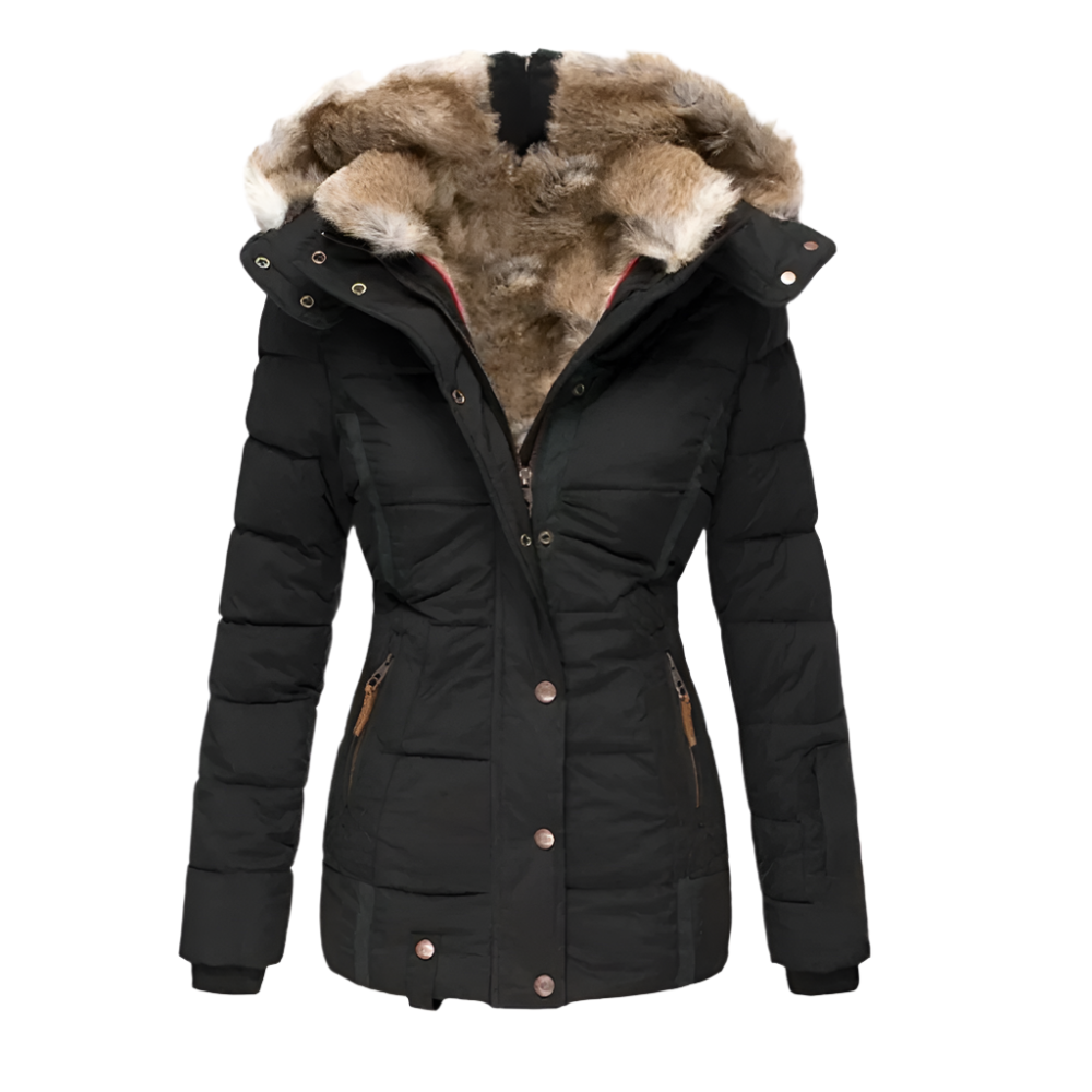 LuxeFrost™ – Elegante Winterjacke für Damen mit Kapuze