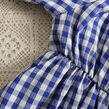 Damenkleid Karree Ausschnitt Puffärmel Modern