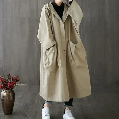 Damen Trenchcoat Oversized Modern Lang