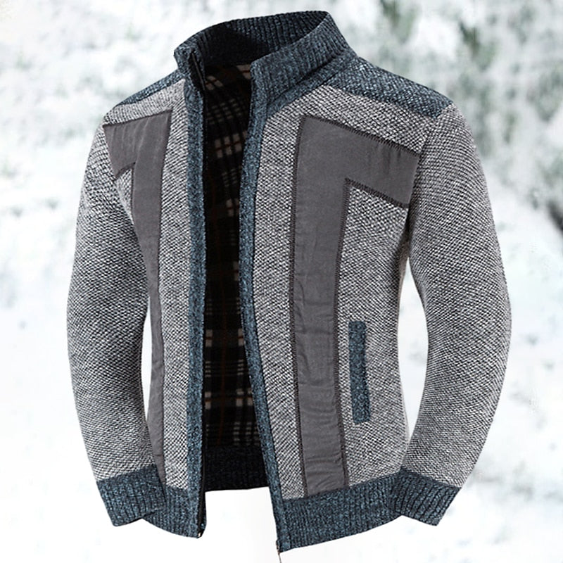 Wollweste Herren Reißverschluss Pullover Warm