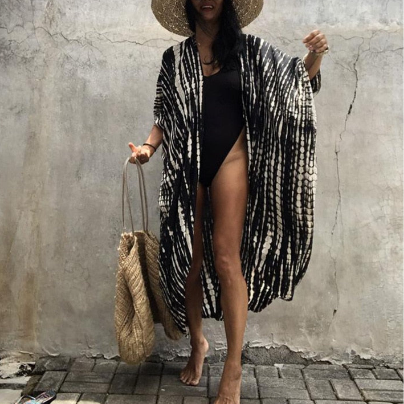 Strandbluse Boho Stil Kimono Ärmel Sommerbluse - Elarova