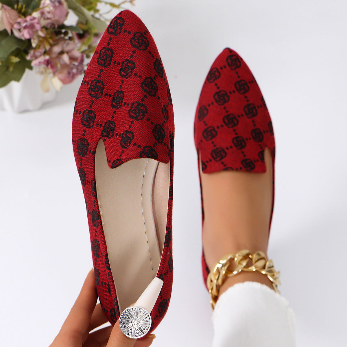 RoseFlair™ – Damen Flats mit Blumenmuster Bequem & Atmungsaktiv 3