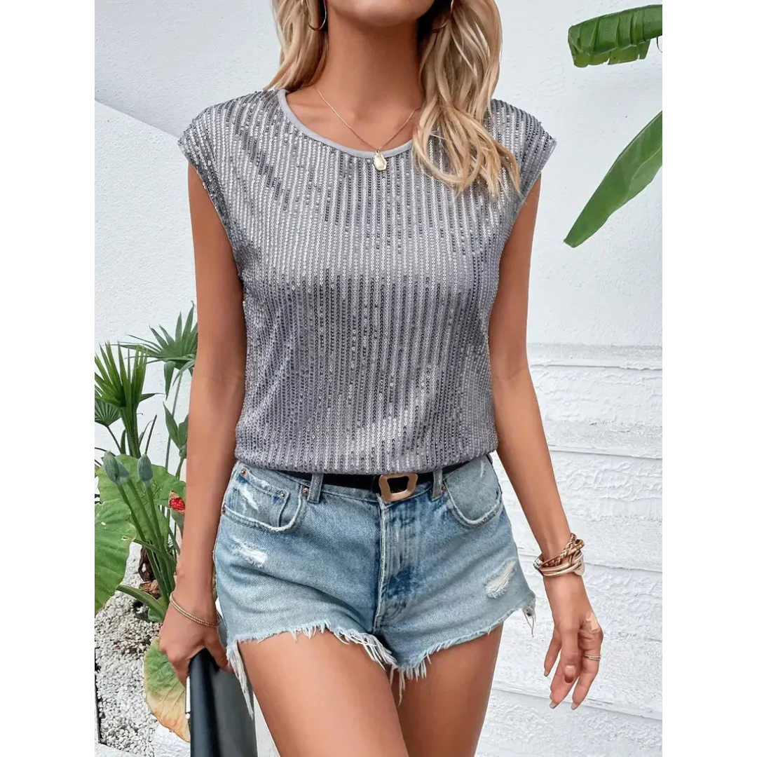 GlamShine™ – Damen Pailletten Top mit Schimmer für Festliche Anlässe 3
