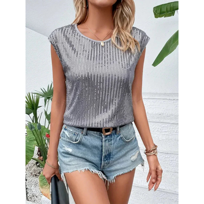 GlamShine™ – Damen Pailletten Top mit Schimmer für Festliche Anlässe 3