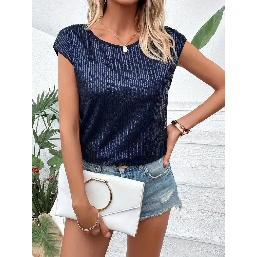GlamShine™ – Damen Pailletten Top mit Schimmer für Festliche Anlässe 1
