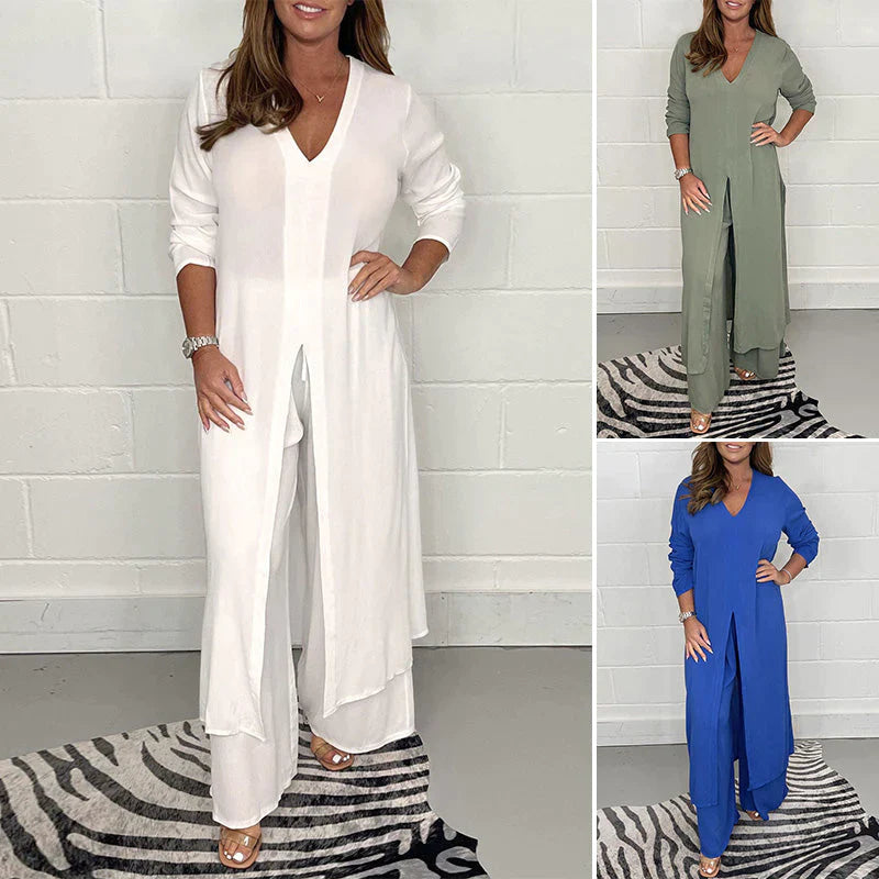 Zweiteiliger Damen Freizeitanzug Bequem Casual
