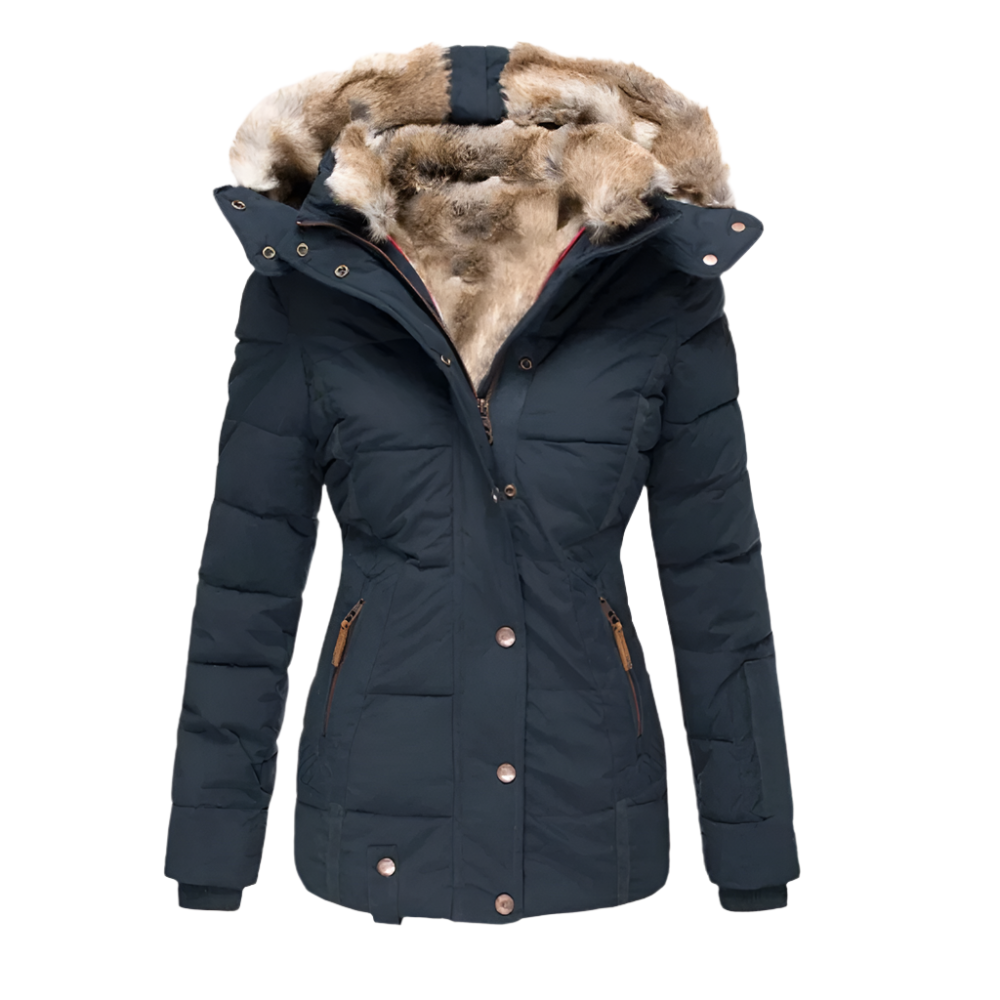 LuxeFrost™ – Elegante Winterjacke für Damen mit Kapuze
