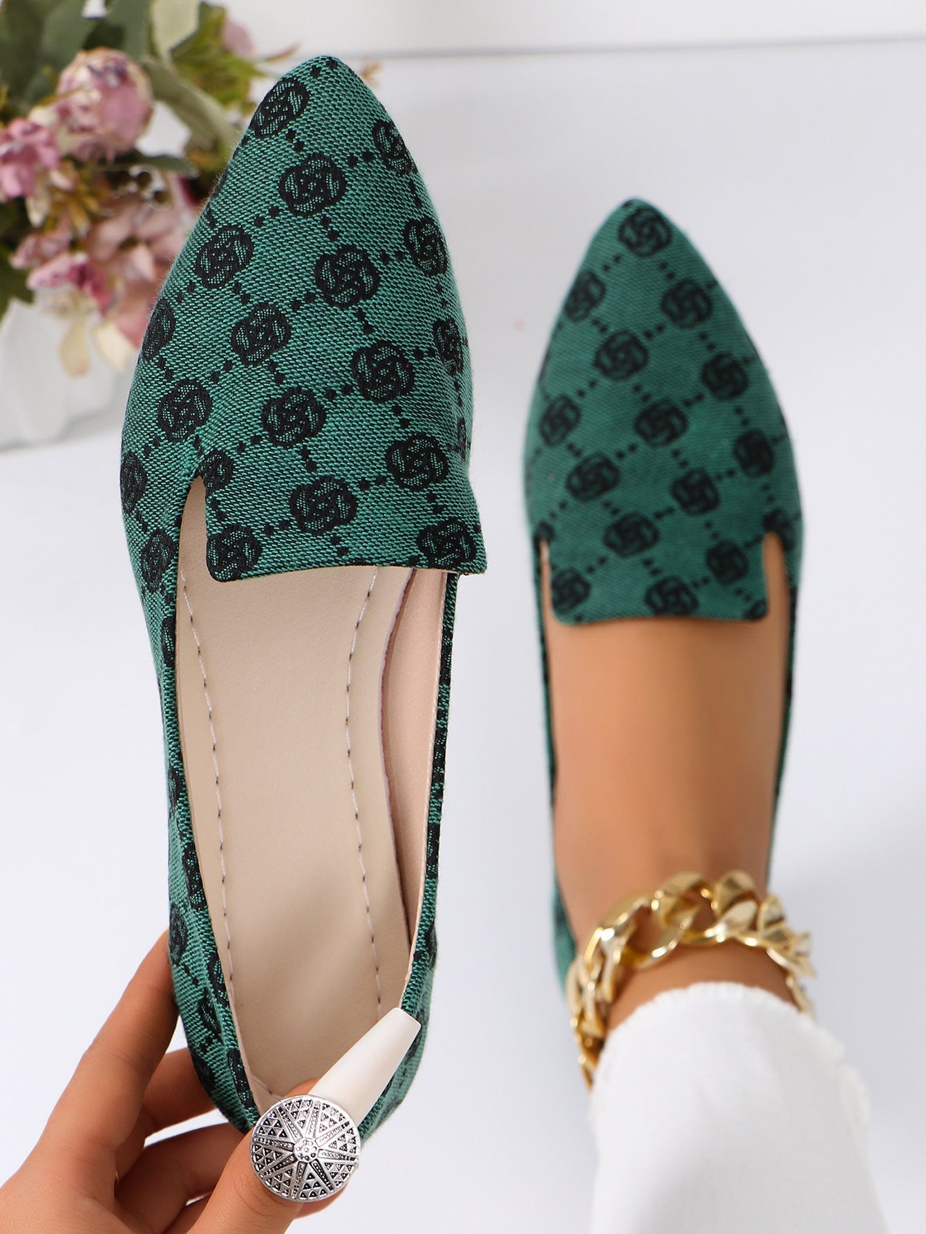 RoseFlair™ – Damen Flats mit Blumenmuster Bequem & Atmungsaktiv 4