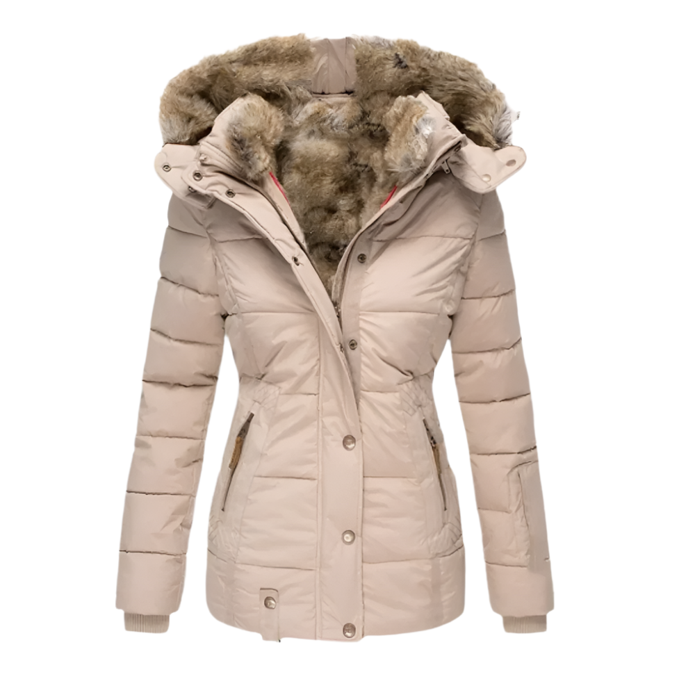 LuxeFrost™ – Elegante Winterjacke für Damen mit Kapuze
