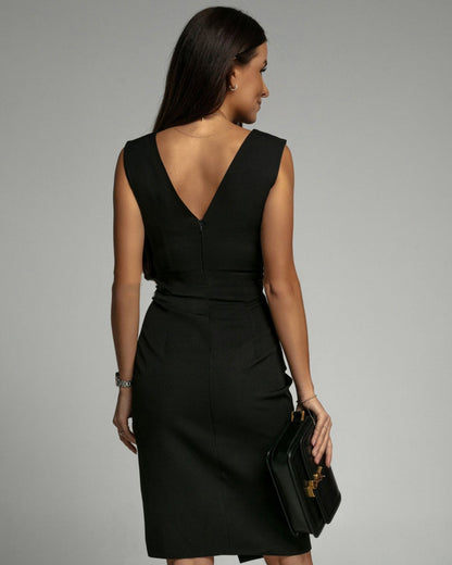 Soraya™ – Damen Kleid V-Ausschnitt mit Raffinierten Öffnungen Elegant 5