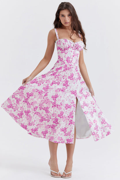 Floraviva™ – Kleid Damen Hochzeitsgast mit Floral Print
